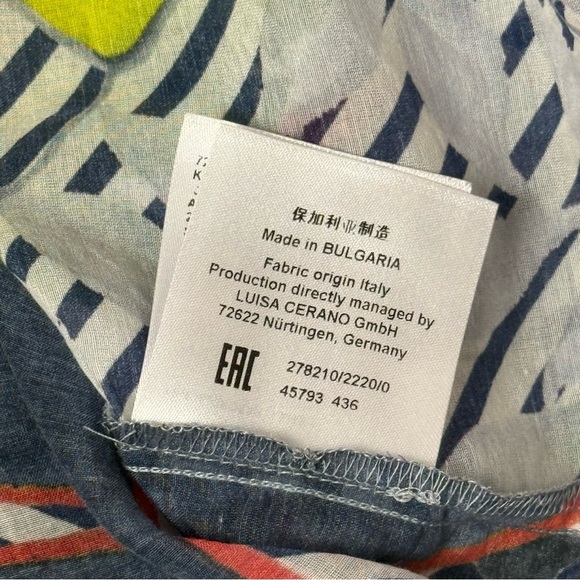 Luisa Cerano Multicolour Tropical Breezy Lightweight Silk Blend Top Size 6 - Picture 11 of 13